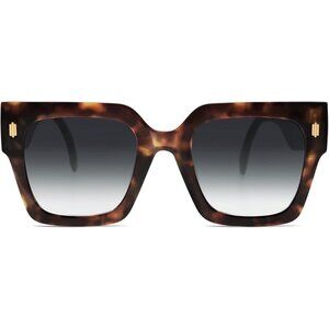 Women's Brown Luxury Large Vintage Oversized Square Eyes Protecting Sunglasses